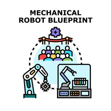 Robotic process automation machine learning development research Stockillustratie