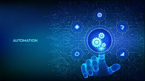 Robotic Process Automation software. RPA. IOT and Automation technology con.. Stock Illustration