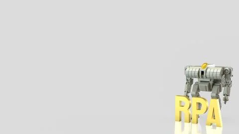 Robotic Process Automation Technology Concept with Industrial Robot 3d render Stock Illustration