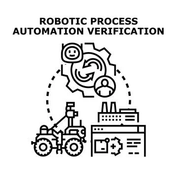 Robotic process automation verification cycle technology Stock-Illustration