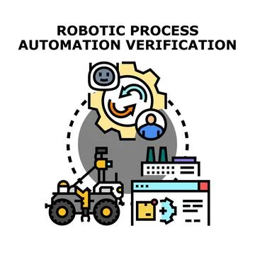 Robotic process automation verification cycle technology Stock-Illustration
