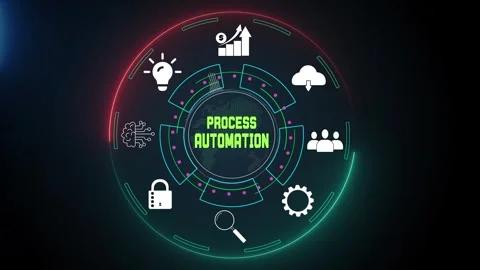 Robotic Process Automation Workflow Optimization Efficiency Animation Stock Footage 322915913