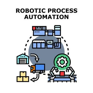 Robotic process automation workflow optimizing business operations Illustrazione stock