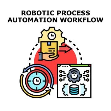 Robotic process automation workflow vector illustration Stock Illustration
