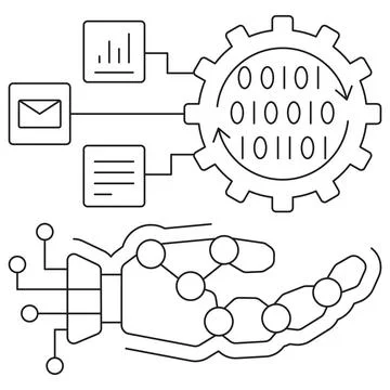 Robotic Processes icon Stock Illustration