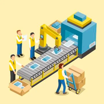 Robotic production line Stock Illustration