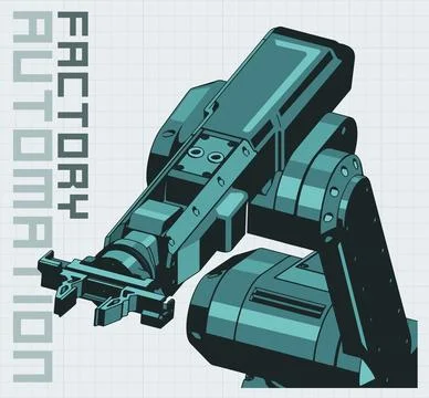 Robotic production manipulator Illustrazione stock
