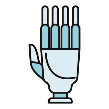 Robotic prosthetic hand future technology flat icon Stock Illustration
