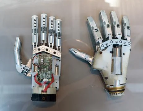 Robotic prosthetic hands for amputees Stock Photos