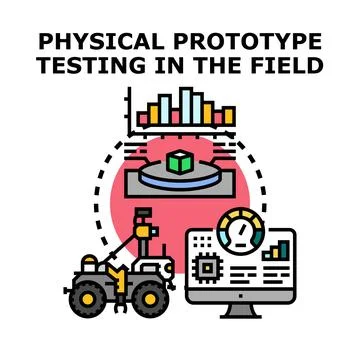 Robotic prototype testing in field research and development Stock Illustration