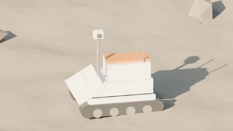 Robotic reconnaissance supply mule cargo carrier loop Stockbeeldmateriaal 340486101
