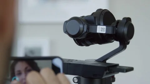 Robotic Remote Camera Following Young Woman Engineer Businesswoman In Slow Vídeo Stock 82533373