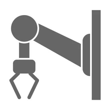 Robotic shipping solid icon, delivery symbol, crane hook lifting machinery Illustrazione stock