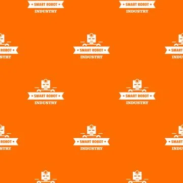Robotic smart pattern vector orange イラスト素材