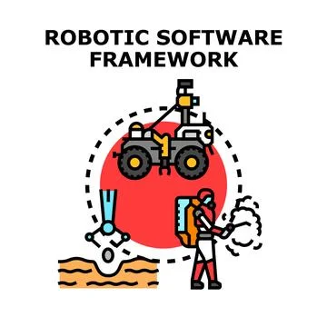 Robotic software framework controlling automated exploration and operation イラスト素材