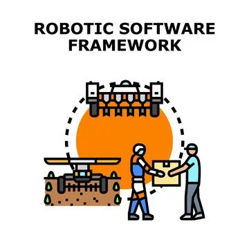 Robotic software framework managing diverse automation systems Illustrazione stock
