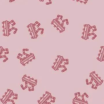 Robotic sorting system robot harvests line seamless pattern Stock Illustration