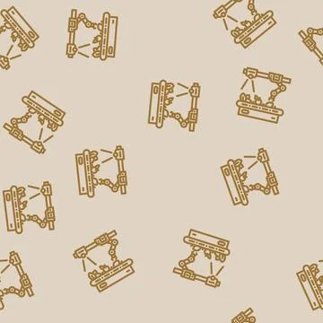 Robotic sorting system robot harvests line vector seamless pattern 库存插图