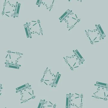 Robotic sorting system robot harvests glyph vector seamless pattern Stock Illustration