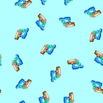 Robotic sorting system robot harvests isometric icon seamless pattern Stock Illustration