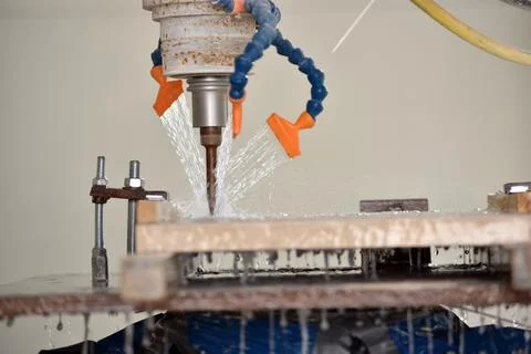 Robotic stone milling machine Stock Photos