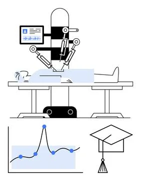 Robotic Surgery Bridging Technology, Precision, and Education in Modern Hea.. Stock Illustration
