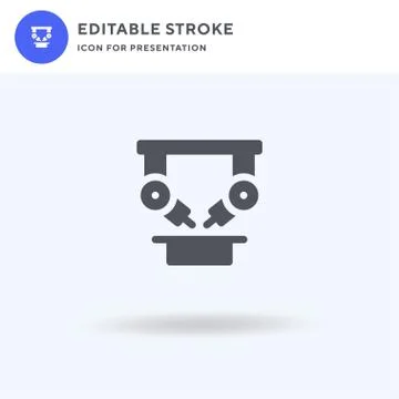 Robotic Surgery icon vector, filled flat sign, solid pictogram isolated on wh Stock Illustration