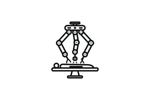 Robotic Surgery System Performing Operation Stock Illustration