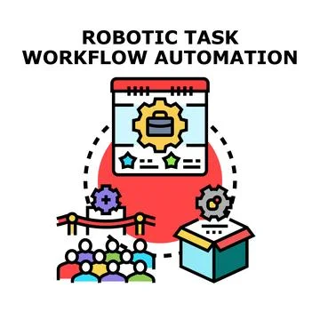 Robotic task workflow automation concept vector illustration 스톡 일러스트