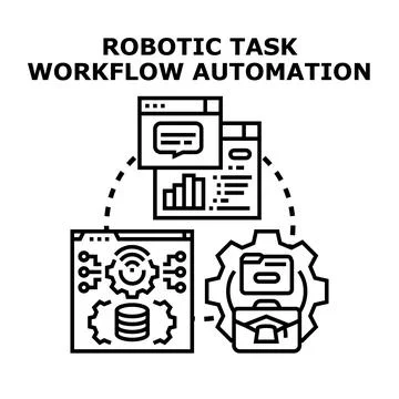 Robotic task workflow automation concept vector illustration 스톡 일러스트