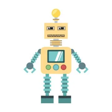 Robotic technology bulb display worker Stock Illustration