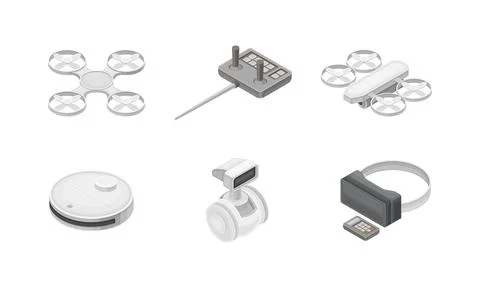 Robotic Technology with Electronic Equipment and Artificial Intelligence Like Stock Illustration