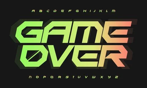 Robotic technology style alphabet. Futuristic Geometric font for modern Stock Illustration