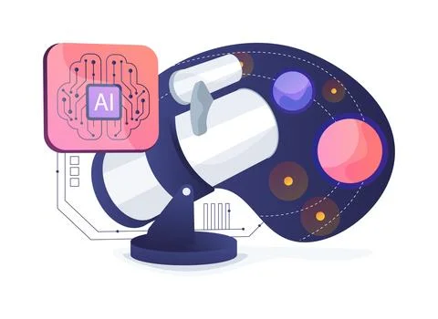 Robotic Telescope Observer abstract concept vector illustration. Stockillustratie