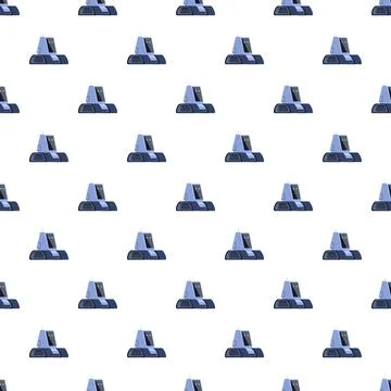 Robotic tracked vehicles creating a seamless technology pattern Stock Illustration