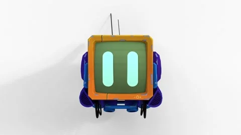 Robotic TV on white background Stock Footage 310397122