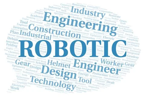 Robotic typography word cloud create with the text only イラスト素材