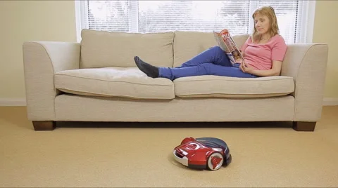 Robotic vacuum cleaner Stock Footage 63068804
