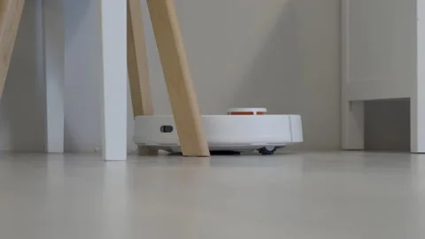 Robotic vacuum cleaner mapping obstacles Stock Footage 220066754