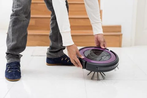 Robotic vacuum cleaner Stock Photos