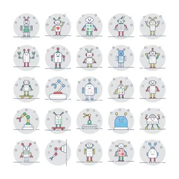 Robotic Vector Icons Stock Illustration