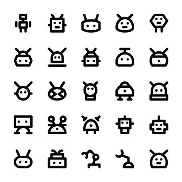 Robotic Vector Icons Stock Illustration