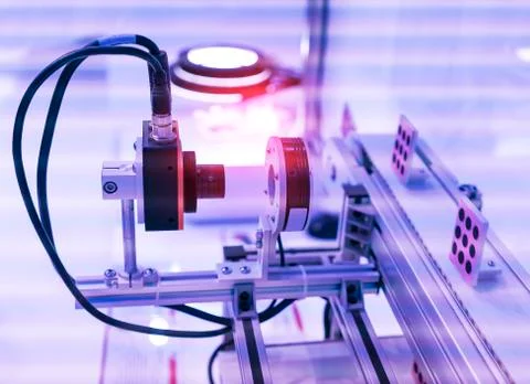 Robotic vision sensor camera system in phone intellegence factory Stock Photos