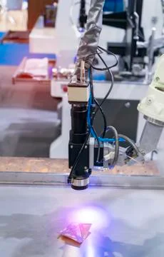 Robotic vision sensor camera system in phone intellegence factory Stock Photos