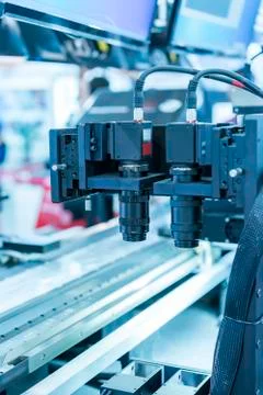 Robotic vision sensor camera system in intellegence factory Stock Photos