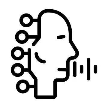 Robotic voice line icon vector isolated illustration Stock Illustration