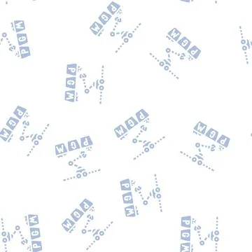 Robotic waste sorting glyph vector seamless pattern イラスト素材