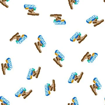 Robotic waste sorting isometric icon seamless pattern イラスト素材