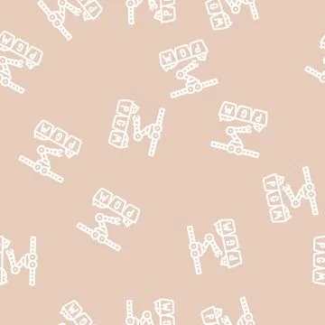 Robotic waste sorting line vector seamless pattern イラスト素材