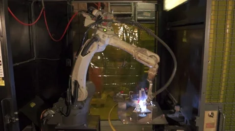 Robotic Welder in Operation 動画素材 22018353